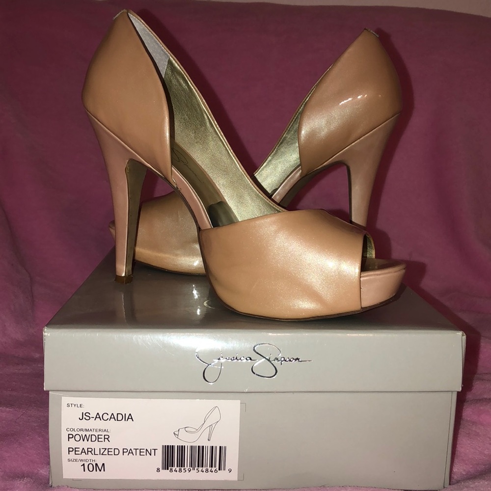 Jessica Simpson Powder Pearlized Patent Heels